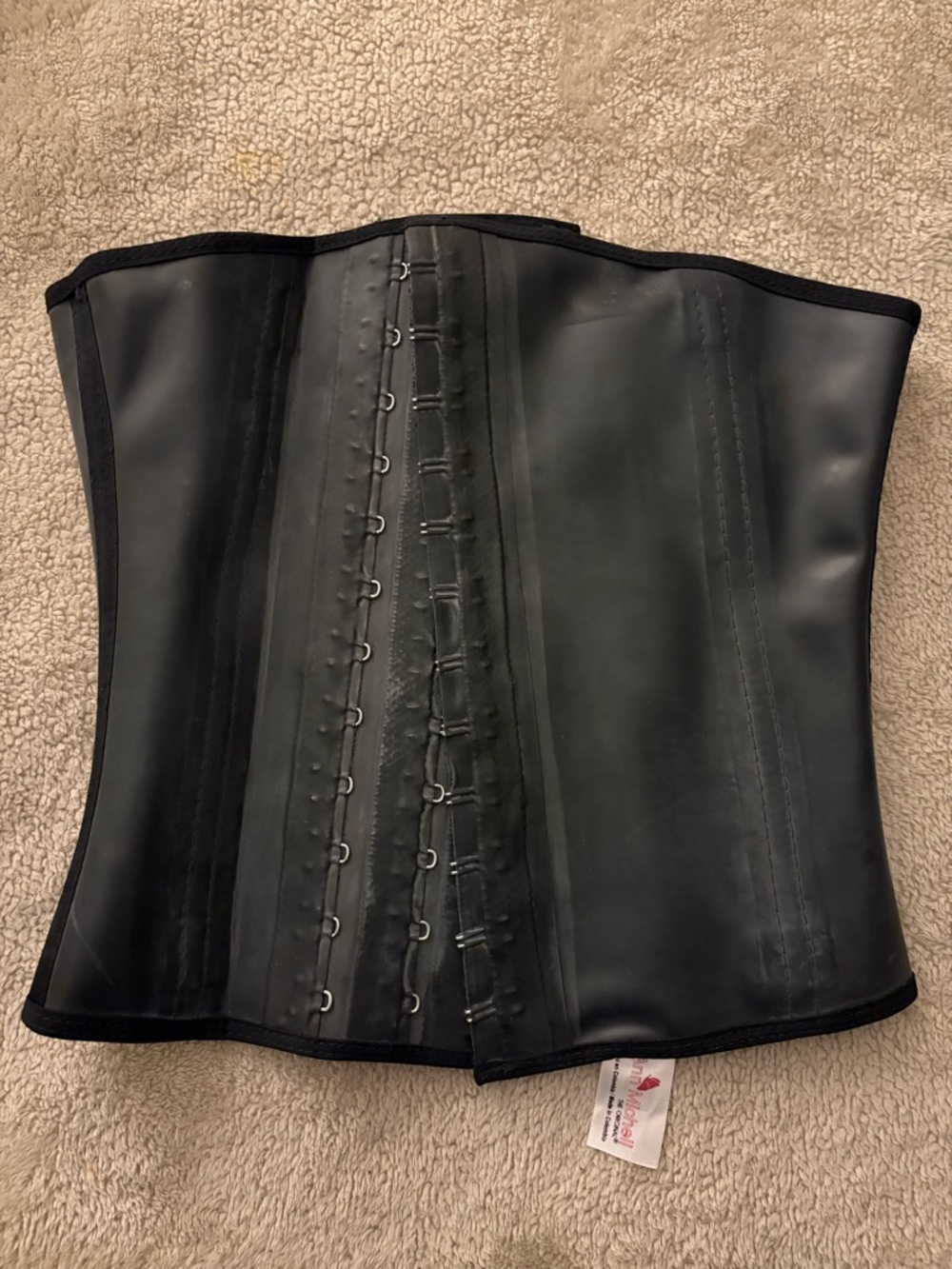 Ann Michell Black Classic Latex Waist Trainer - 3 Hooks
